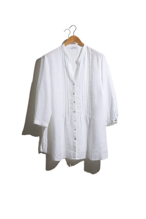 camisa lino blanca tablitas