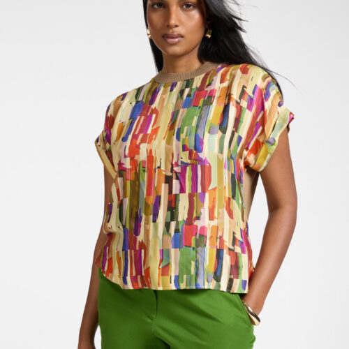 Camiseta estampado marrón talla grande Elena Miró