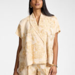 Kimono jacquard dorado tallas grandes Elena Miró