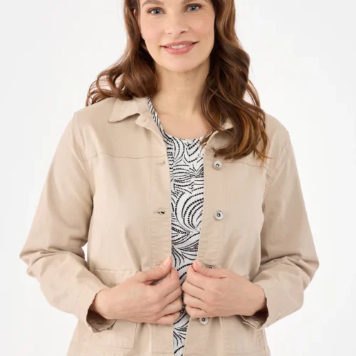 cazadora algodón beige tallas grandes sport