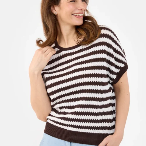 jersey rayas marrón tallas grandes