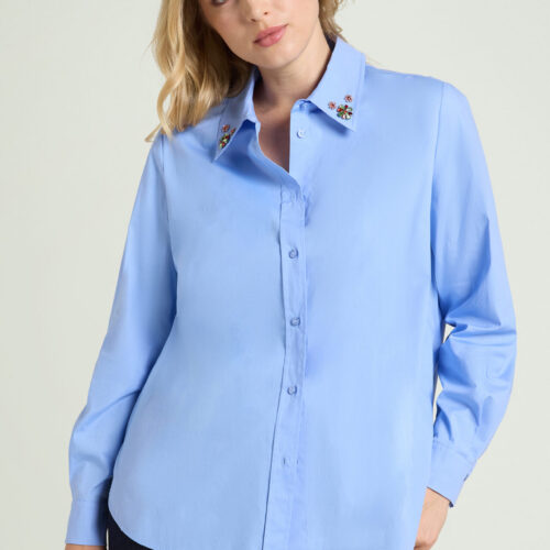 Camisa azul claro mujer talla grande