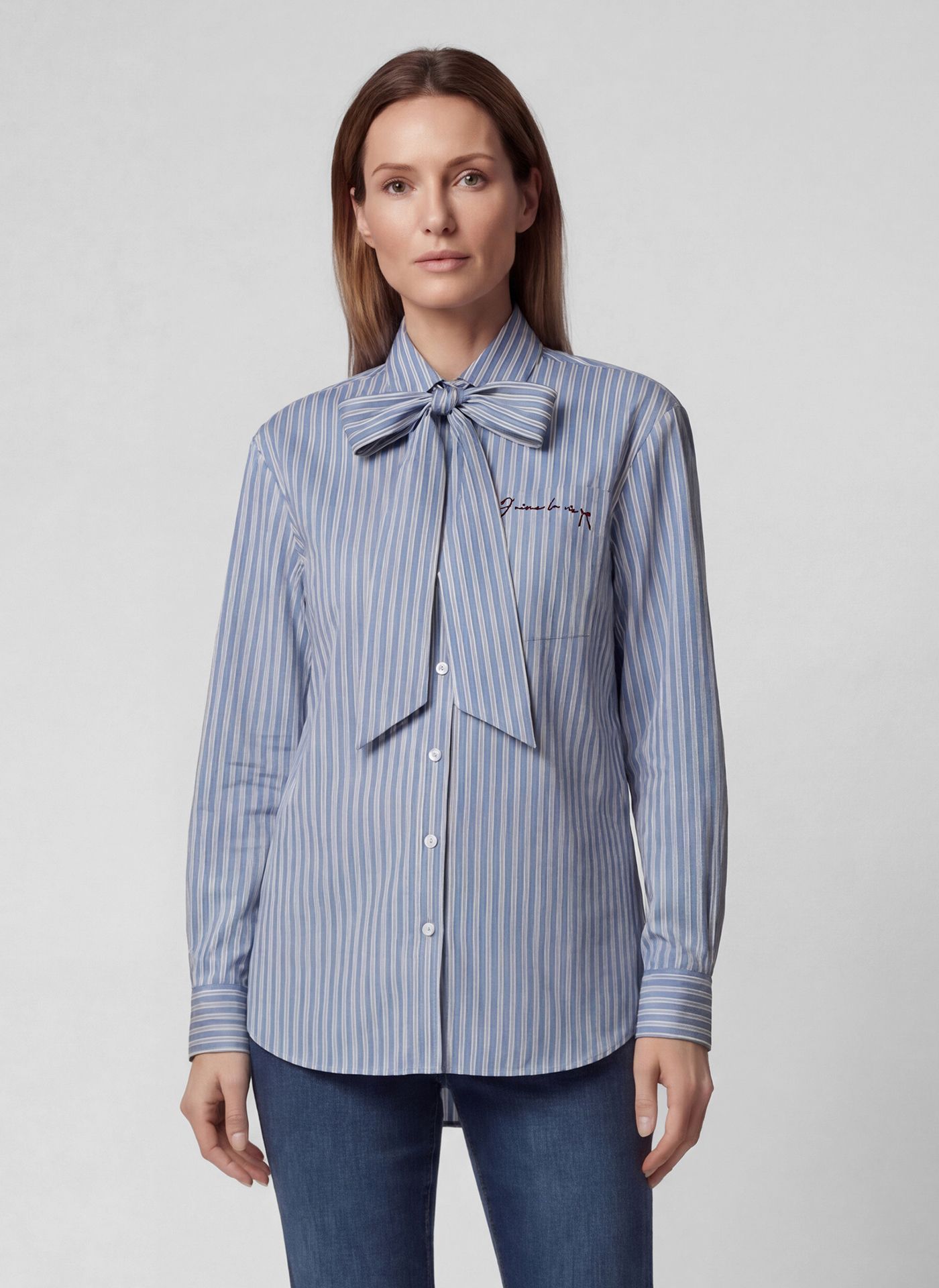 Camisa lazo rayas azules
