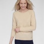 Jersey rayas textura beige