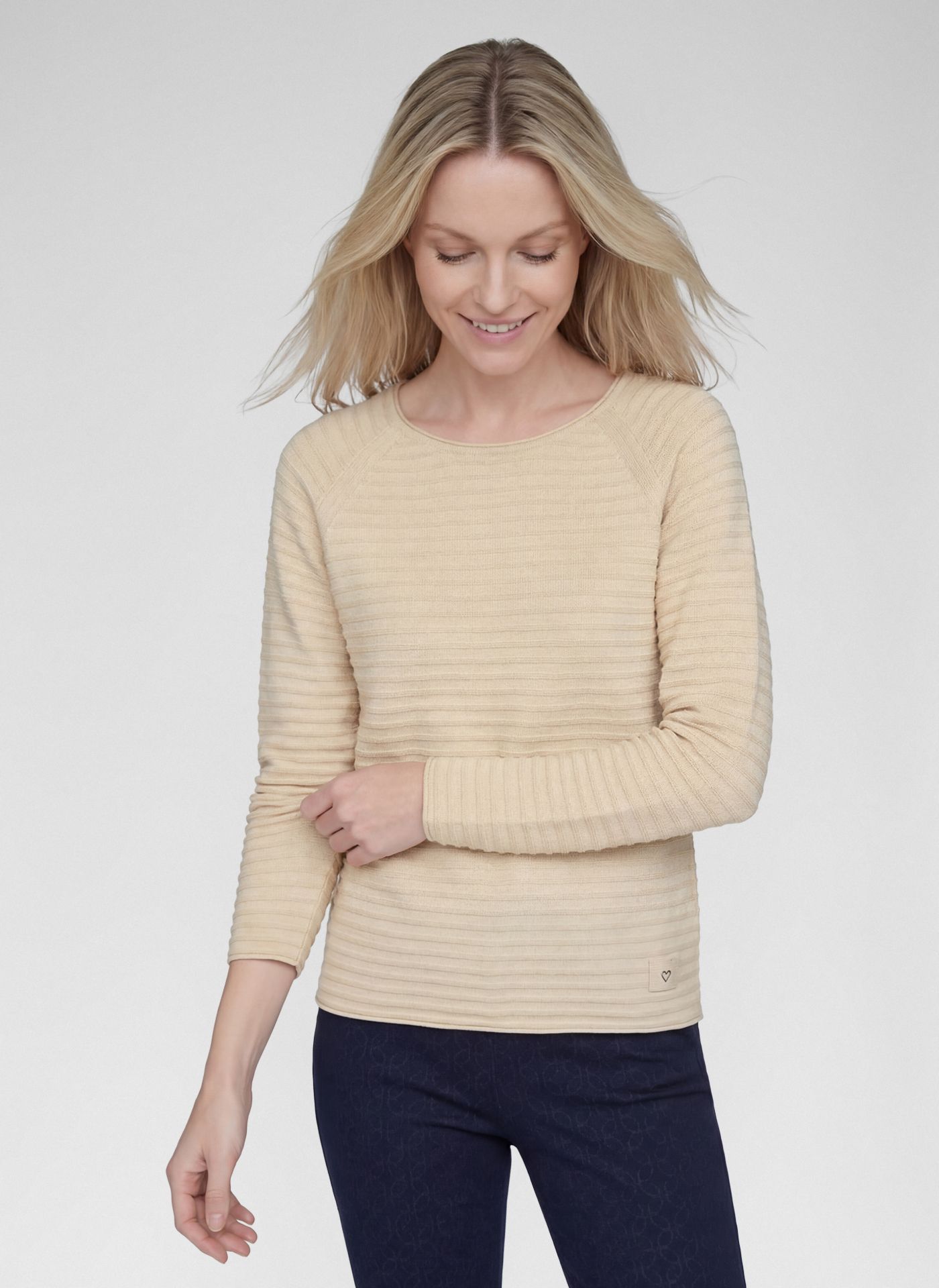 Jersey rayas textura beige