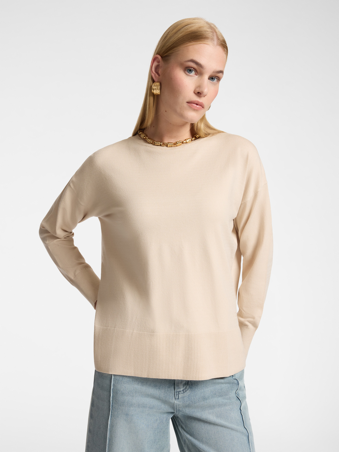 jersey beige oversize