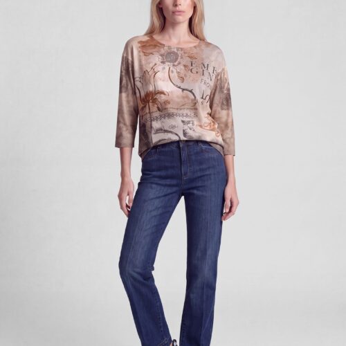 jersey estampado camel gris