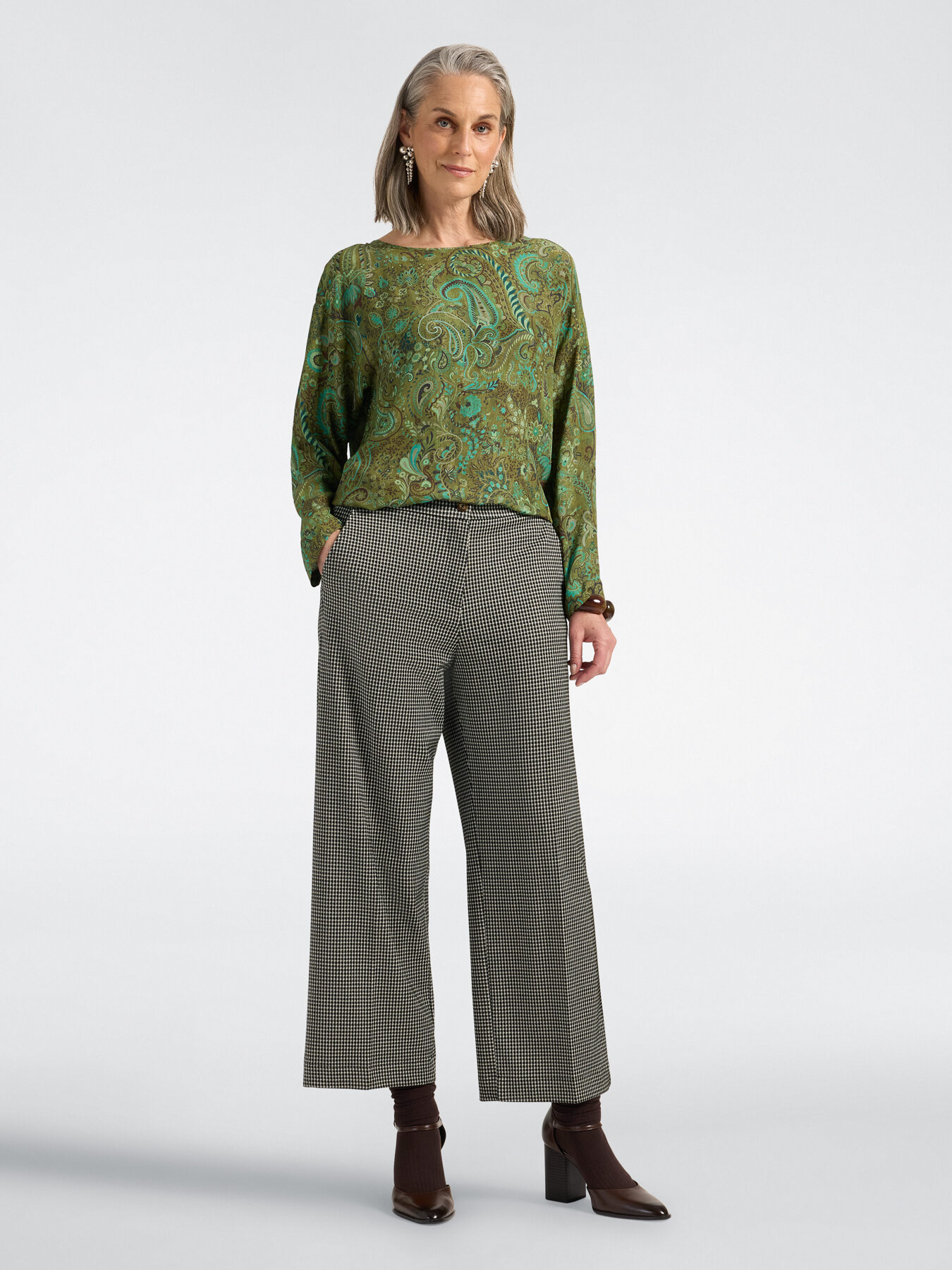 pantalón estampado negro