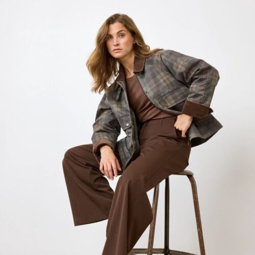 Chaqueta encerada cuadros
