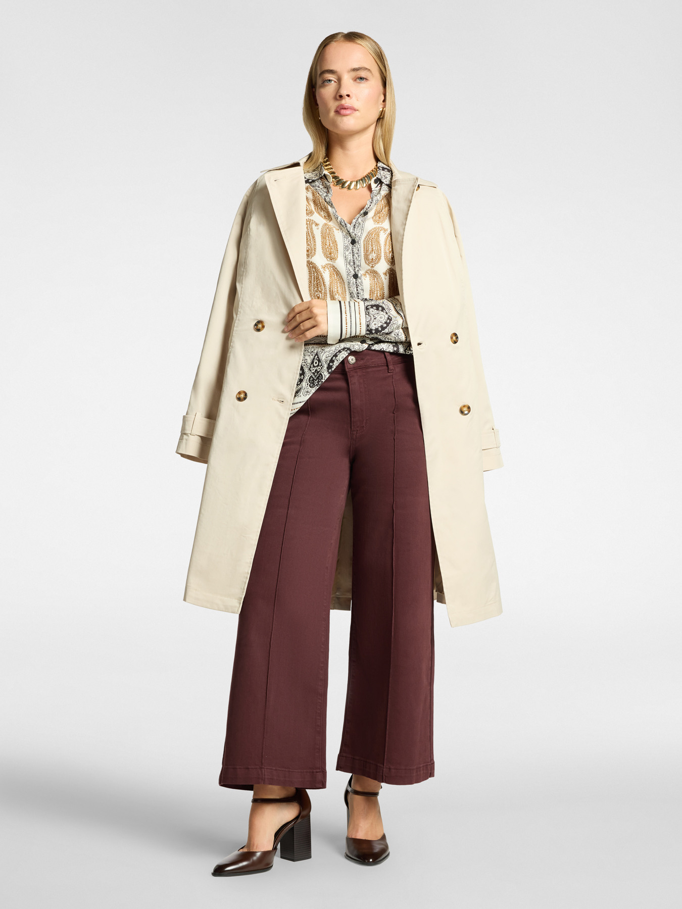 pantalón granate cropped tallas grandes